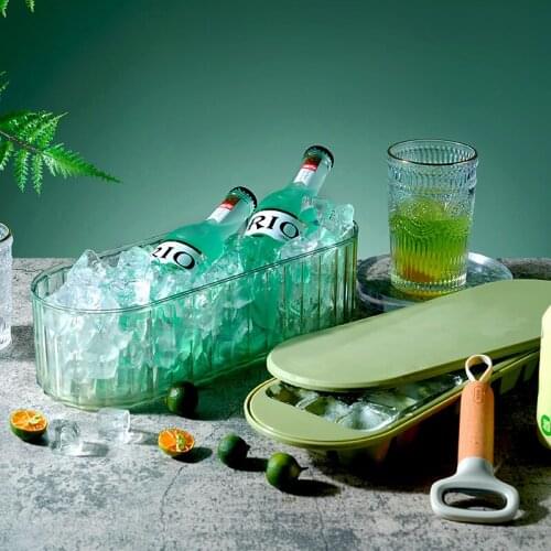 Ice Cube Tray with Lid and Storage Bin Ice Cube Mold For Whiskey Cocktail Beverages Ice Cube Trays with Fresh-keeping Sealed Box