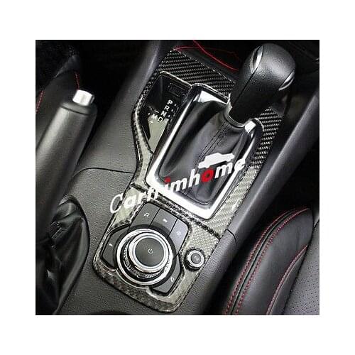 Real Carbon Fiber Gear Shift Panel Cover Trim 2pcs For Mazda 3 AXELA M3 14-16