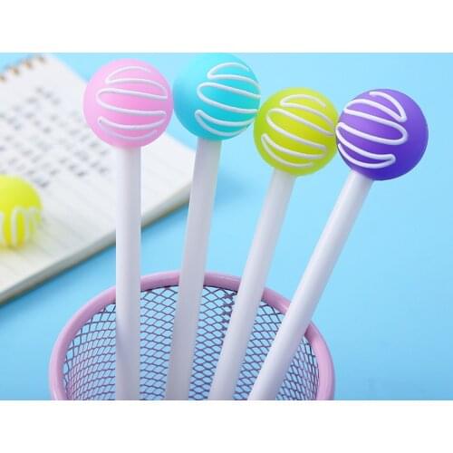 Creative Fun Student Cartoon Silicone Gel Pen Funny Cute Cat Soft Lollipop L Cat Shape Cute Mini Gel Pen Office School Supplies