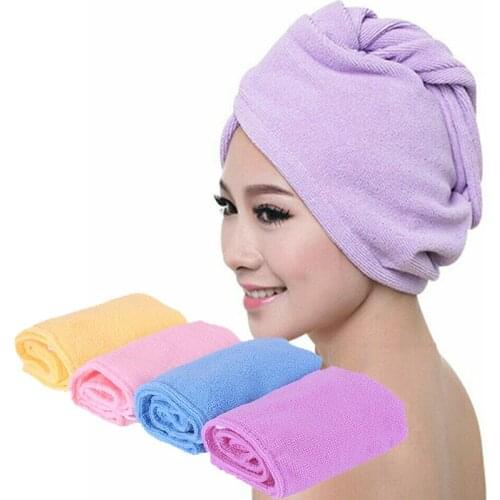Girls Hair Drying Hat Cap Quick-dry Hair Towel Cap Hat Bath Hat Microfiber Solid Towel Cap Super Absorption Turban Hair Towels