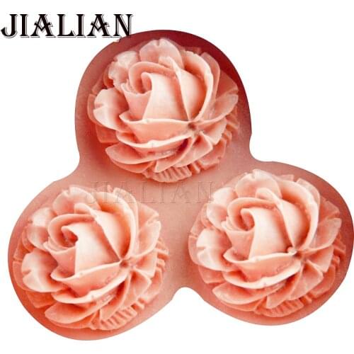 Flowers Silicone Mold 3D Rose Form Template For Soap, Candy, Chocolate, Ice, biscuit patisseriecake decorating tools T0642