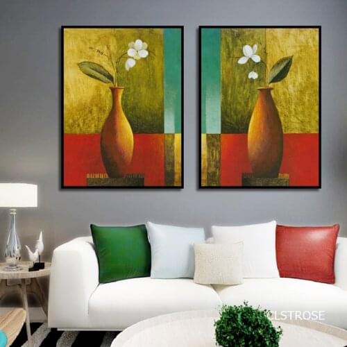 Nordic Contracted Joining Together Background Restoring Ancient Ways vase Posters Canvas Pictures For Living Room Decor Unframed