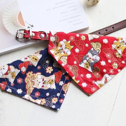 Pet Triangle Scarf, Dog Leashing Collar, Cat Saliva Towel, Small and Medium-sized Dog Supplies Rabbit Pattern Personality Collar