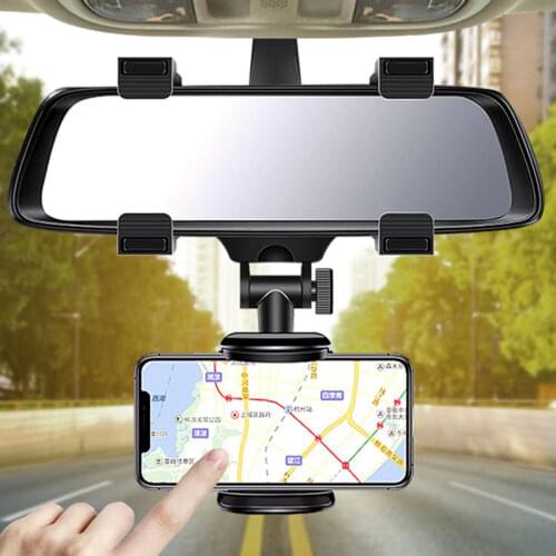 Universal 360 Rotatable Car Rearview Mirror Mount Stand Holder Stand Cradle For Cell Phone GPS Car Rear View Mirror Bracket