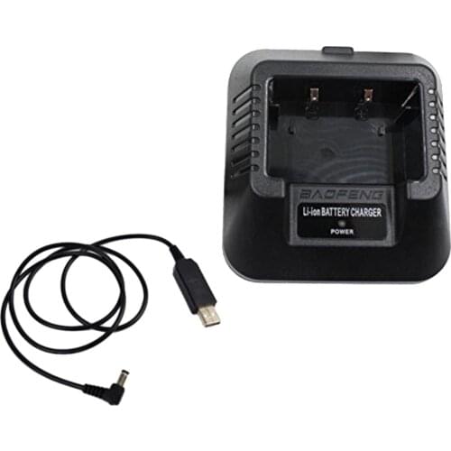 USB Walkie Talkie Charger Base Replacement Charging Station for Baofeng UV-5R DM-5R BF-F8HP Plus