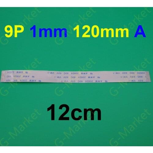 1pcs 9pin FFC FPC flat flexible cable 1.0mm pitch 9 pin A Forward Length 120mm Ribbon Flex Cable AWM 20624 80C 60V VW-1