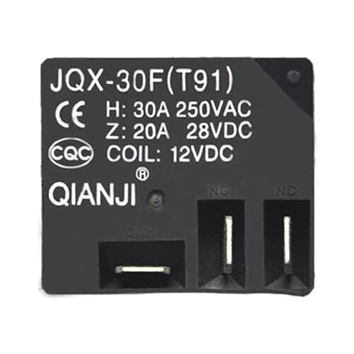 10Pcs/Lot JQX-30F DC12V 3 PIN Miniature Electromagnetic Relay 30A 250VDC/ 20A 28VDC Power Relay