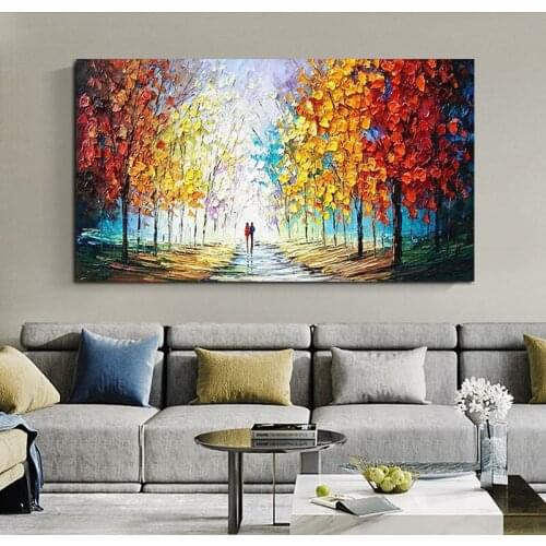 100% Hand Painted Modern Knife Street Landscape People Abstract Oil Paintings Wall Art Wall Pictures Room Decoration Frameless