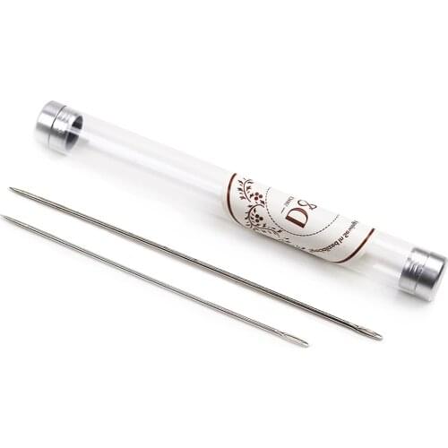 2Pcs Large-Eye Stainless Steel Needles Yarn Knitting Sack Packing Sewing Needle Pins Tools