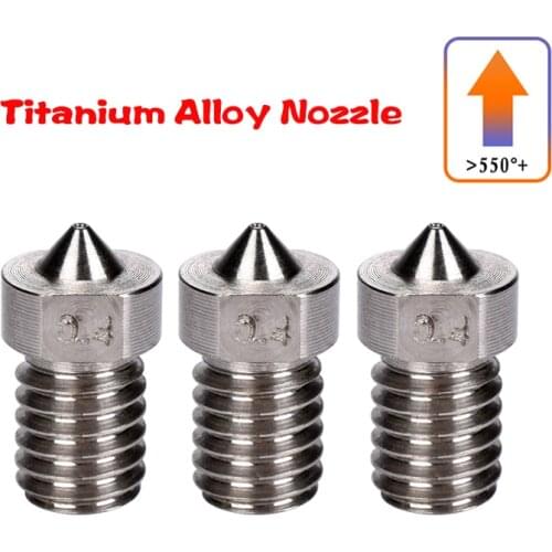 3D Printer TC4 Titanium Alloy E3D Nozzle Reprap 1.75mm 0.2/0.3/0.4/0.5mm for Ender 3 CR10 Ender 5 Two Trees Bluer Sapphire Pro