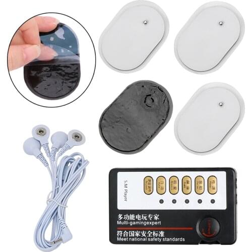 IKOKY 4Pcs/set Electric Shock Nipple Massage Pad Sex Toys for Women Reuse Adsorption Paste Adult Games Physical Therapy