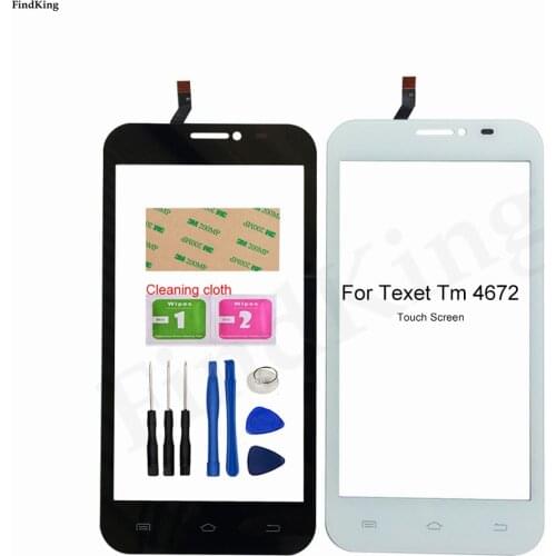 5'' Mobile Phone Touch Screen For Texet TM-4672 X-navi Touch Screen Digitizer Panel Lens Sensor TouchScreen 3M Glue Tools Wipes