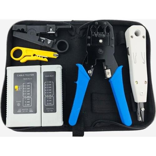 5 pcs/set lan tester RJ45 Crimping pliers Portable LAN Network Repair Tool Kit Cable Tester AND Plier Crimp Crimper Clamp
