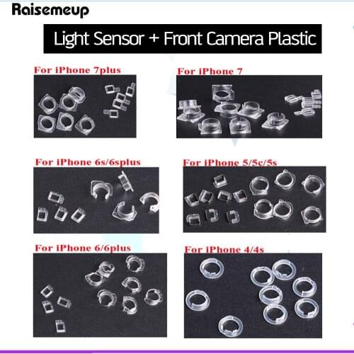 50sets for iPhone X Xs XR 7 8 8P 7P 6 6S Plus 5 5C 5S SE Front Camera Plastic Cap Seal Bracket Ring+Light Sensor Circle Holder