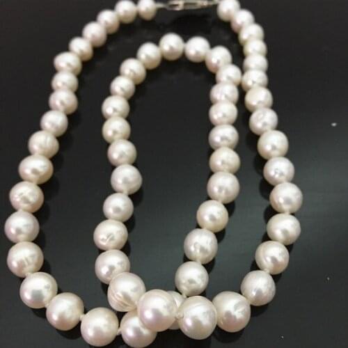 8-9mm White Akoya Pearl Fashion Women Charms Necklace 17.5"