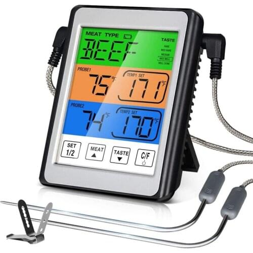 Promotion! Digital Meat Thermometer, Dual Probe Kitchen Thermometer for Grilling with Food Cooking Thermometer for BBQ Grill