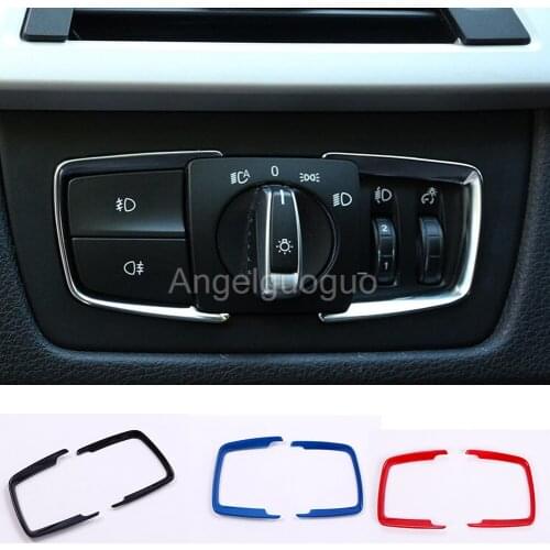 Angelguoguo Car headlight switch button Cover frame sticker Fit For BMW 3 Series/ 4 series/ 1 Series X5 X6