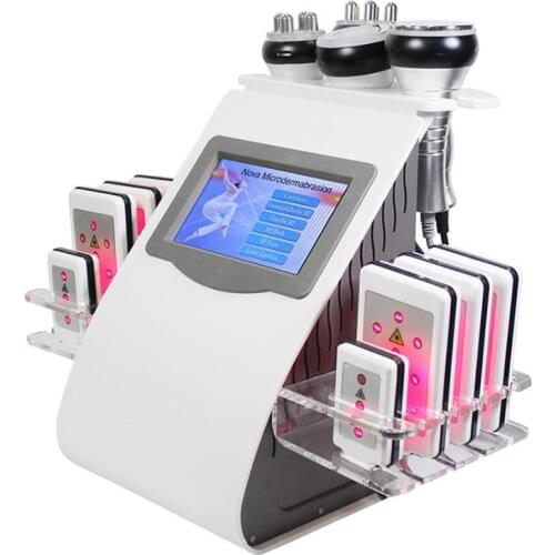 Compact 6 in 1 Laser Lipo 40K Ultrasonic Cavitation Machine Body Shape Machine,Skin Tighten Massager for Body Slimming & Shaping