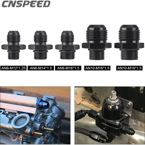 Black Anodized Straight Aluminum Male Flare AN6 to M12*1.5 M14*1.5 M16*1.5 M18*1.5 Male Metric Thread Pipe Fuel Fitting Adapter