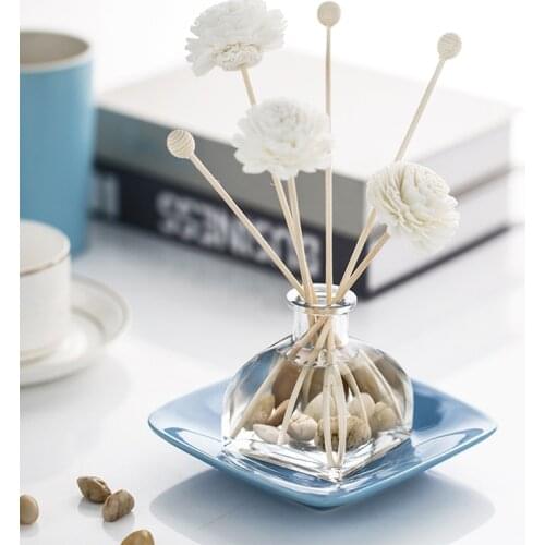 2pcs/lot 110ml Rattan Essential Oil with Glass Vessel and Sola Flower Rattan Diffuser Lily Ocean Osmanthus Rose Jasmine Lavender