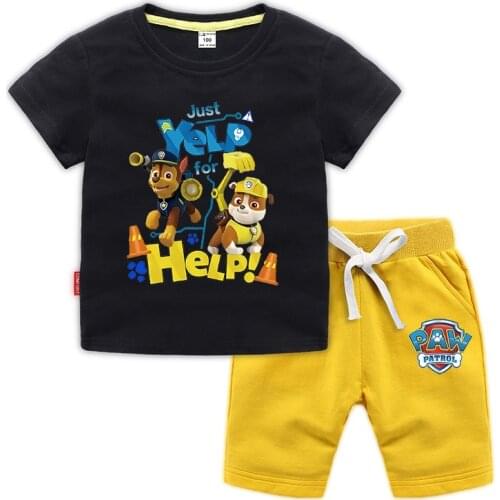 New Summer Casual Children Sets PAW PATROL T-shirt+ Pants Girls Clothing Sets Boys Summer Suit for 1-8Y Cartoon Outfits Clothes
