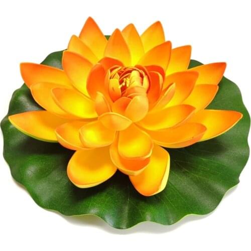 Artificial Lotus Flower Realistic Water Lily Pads for Pond Aquarium Pool Fish Tank Home Garden Wedding Decoration