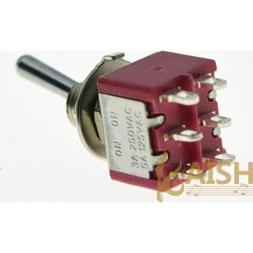 KAISH 3x DPDT 6 Pin 2 Way ON ON Guitar Mini Toggle Switch SALECOM Car/Boat Switches