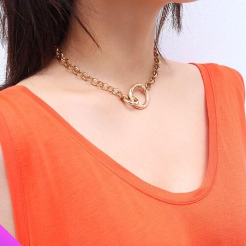 Classic circle pendant necklace alloy girl ladies classic jewelry souvenir gift 2021