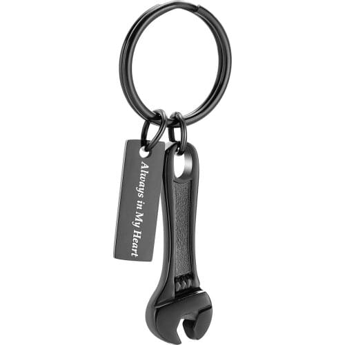 Cremation Jewelry Keychain for Ashes Stainless Steel Wrench Urn Pendant Keepsake Memorial Lockets for Human Ashes Holder