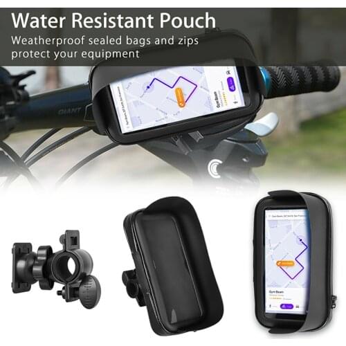 Waterproof Motorcycle Handlebar Phone Bag 360 Degree Rotation Bicycle Handlebar Bracket Cell Phone GPS Holder Accessories