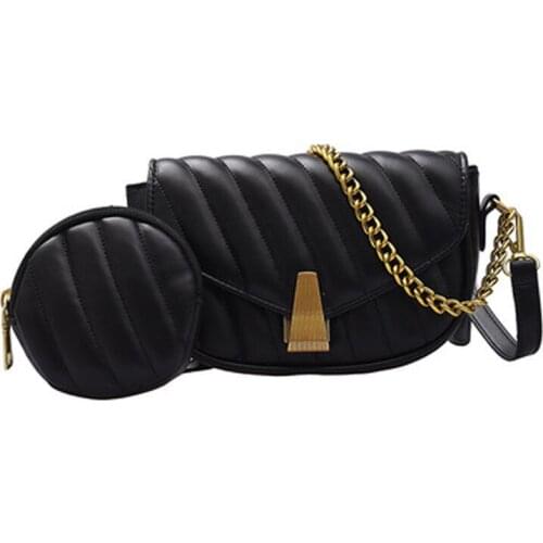 Fashion Women Underarm Chain Shoulder Bags Solid Female Daily Exquisite Handbag Casual Lady Clutch-Bag PU Leather Crossbody bag