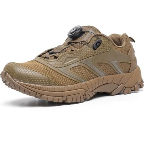 Men Outdoor Fast Lacing Up Tactical Shoes Non-Slip Breathable Wear-resistant Wading Sneakers Climbing Trekking Training Boots