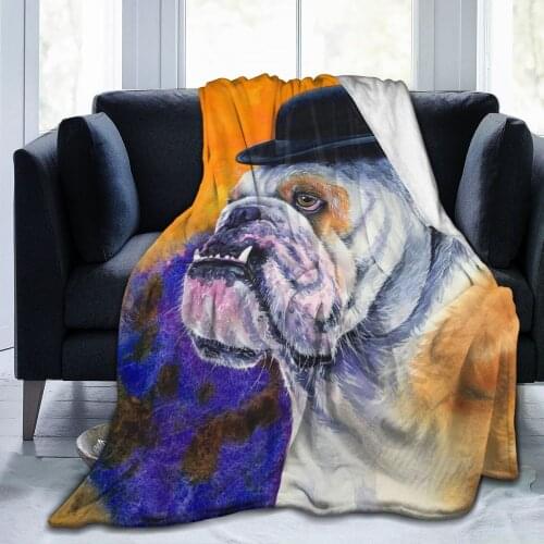 French Bulldog sofa bedroom warm blanket 3D printing blanket air conditioner quilt throw sheet adult home textile children gift