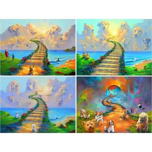 PDMDOG DIY Diamond Painting Animal Dog 5D Full Square/Round Drill Diamond Embroidery Mosaic Sky Rhinestones Wall Decor Gift