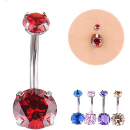 Woman Navel Piercing Red Stainless Steel Zircon Female Sexy Accessories Piercings Goth Women Belly Button Rings Body Jewelry
