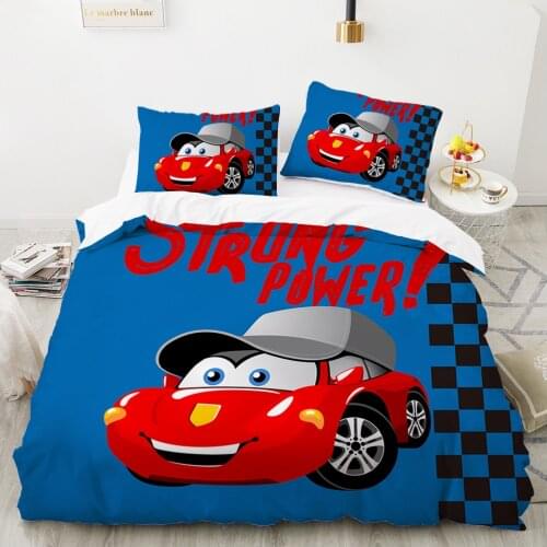 Twin size bedding Duvet cover 140x200 bed linen 2 sp Cartoon Bedding set Kids Baby children Boy For home Racing car Bed Set