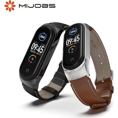 For Mi Band 5 Strap Genuine Leather Wristband Bracelet for Xiaomi Band 4 Correa for Mi Smart Band 5 Opaska Miband 3 Pulseira