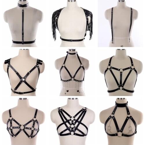 Waist Straps Chest Harness Fashion Women Men Gothic Handmade PU Leather Harness Belts Body Bondage Rock Punk Stylish Accessories