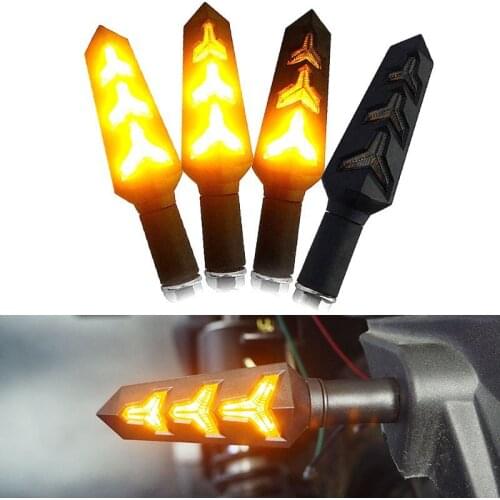 2pcs Motorcycle Flowing Water LED Turn Signal Light Indicator Lamp Arrow Flash Warning Universal Motorcycle Tail Flasher