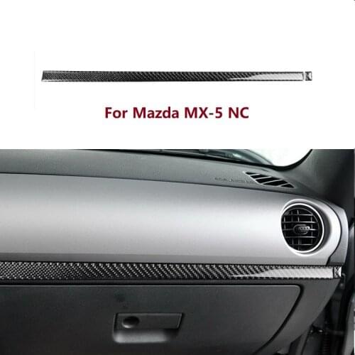 Carbon Fiber Co-pilot Dashboard Trim Strips Frame Fit For Mazda MX-5 Miata MX5 NC 2009-2015 2pcs