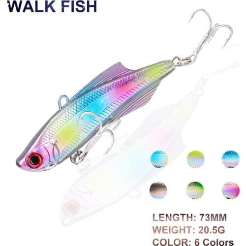 WALK FISH 1PCS 20.5g 73mm Pencil Fishing Lure Sinking Baits Wobblers Metal VIB Fish Baits With BKB Hooks Bass Fishing Tackle