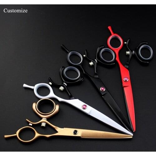 Customize logo japan steel 6 '' whirl cut hair salon scissors cutting barber makas haircut Thinning shears hairdressing scissors