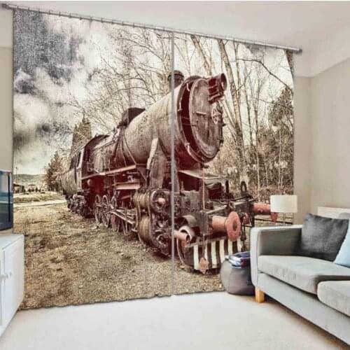 Window curtain living room blackout curtains 3D customize Any size train height modern curtains