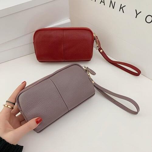 Women Handbags Luxury Designer Elegant High-Quality PU Leather Female Mobile Phone Coin Purse Multiple Compartments Solid Color