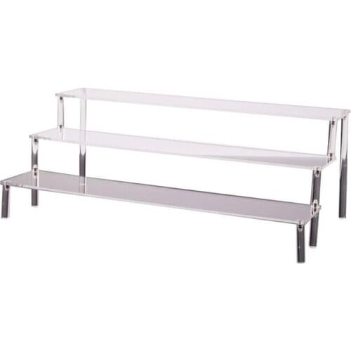 1*Display Stand Acrylic Detachable 3 Tiers Ladder Steps Shelf Rack For Doll Toys Make Items In A Neat And Organized Arrangement