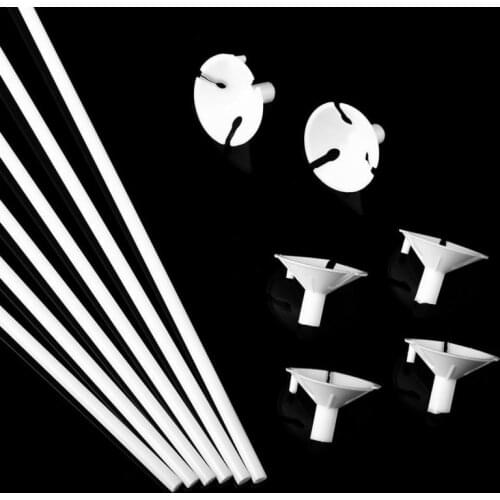 50sets 40cm/32cm Latex Balloon Stick White PVC Rods for Supplies Balloons Holder Sticks with Cup Party Decoration Accessories
