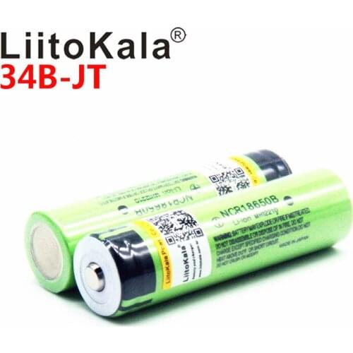 2018 LiitoKala 18650 3400 Battery 3400mAh 3.7V NCR18650B Rechargeable Li-ion Battery for Flashlight for (NO PCB)