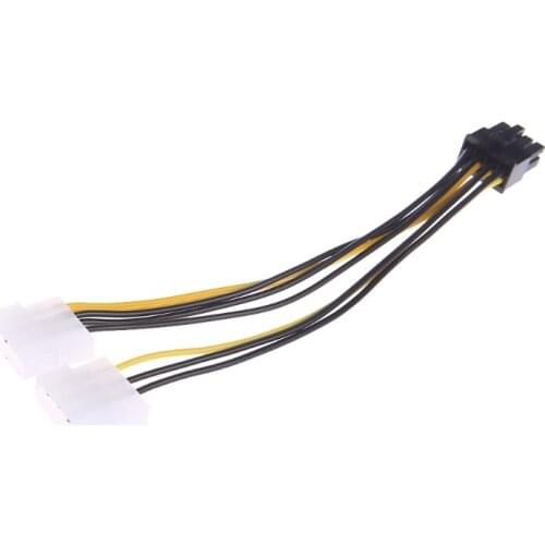 2020 New 2x 4-Pin Molex LP4 To 8-Pin PCI Express Video Card ATX PSU Power Adapter Cable