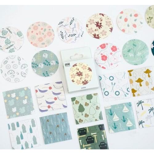 50pcs/Box Kawaii Stickers Japanese Pattern Phone Album Decorative DIY Scrapbook Diary Stick Office School Supplies Stationery