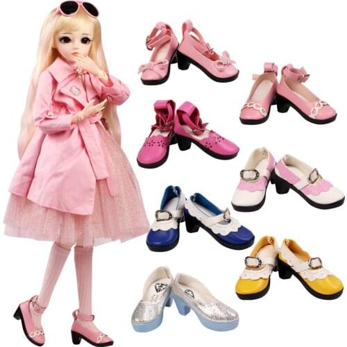 UCanaan 1/3 BJD Dolls Accessories 1 Pair Of 8CM PU Shoes High Heels Doll Shoes Fit 60CM Doll Boots Accessories Toys